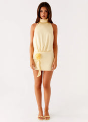 Birdie Halterneck Mini Dress - Yellow