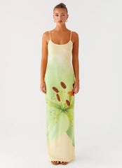 Bad News Mesh Maxi Dress - Yellow Lily
