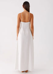 Madeleine Scoop Neck Maxi Dress - Off White