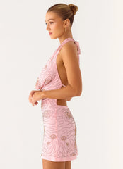 Busy Woman Mini Dress - Dusty Pink