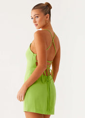 Seaside Escape Mini Dress - Lime