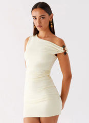 Seraphina One Shoulder Mini Dress - Yellow