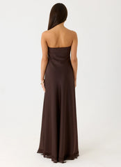 Kayleigh Strapless Maxi Dress - Chocolate Torte