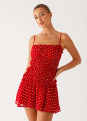 Cynlee Mini Dress - Red Polka Dot