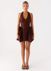Avalo Mini Dress - Chocolate
