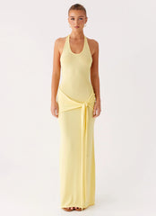 Pina Colada Knit Maxi Dress - Yellow