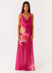 Fantasy Maxi Dress - Pink Tropical