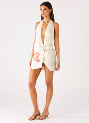 Eleanora Plunge Mini Dress - Siena Floral