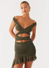 Ivy Whisper Mini Dress - Khaki