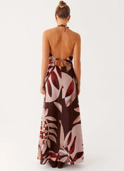 Ramona Linen Maxi Dress - Cinnamon Palm