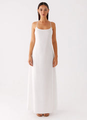 Madeleine Scoop Neck Maxi Dress - Off White