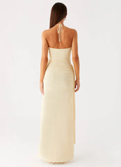 Signal Halter Maxi Dress - Sunny Yellow