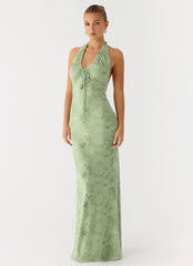 Ask You Twice Maxi Dress - Blurred Lime