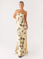 Alisa Strapless Maxi Dress - Buttercream Bliss
