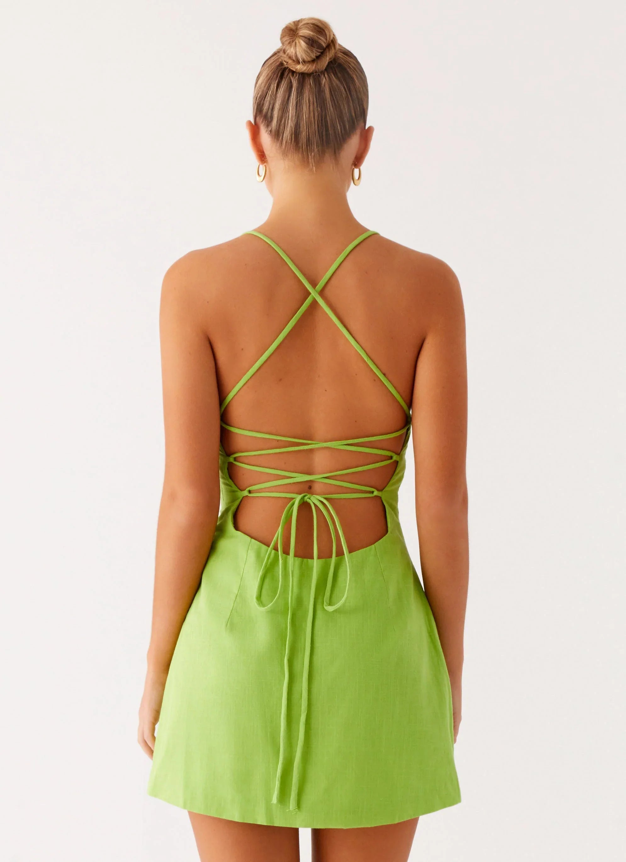 Seaside Escape Mini Dress - Lime