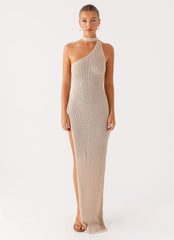 Carryn Knit Maxi Dress - Beige