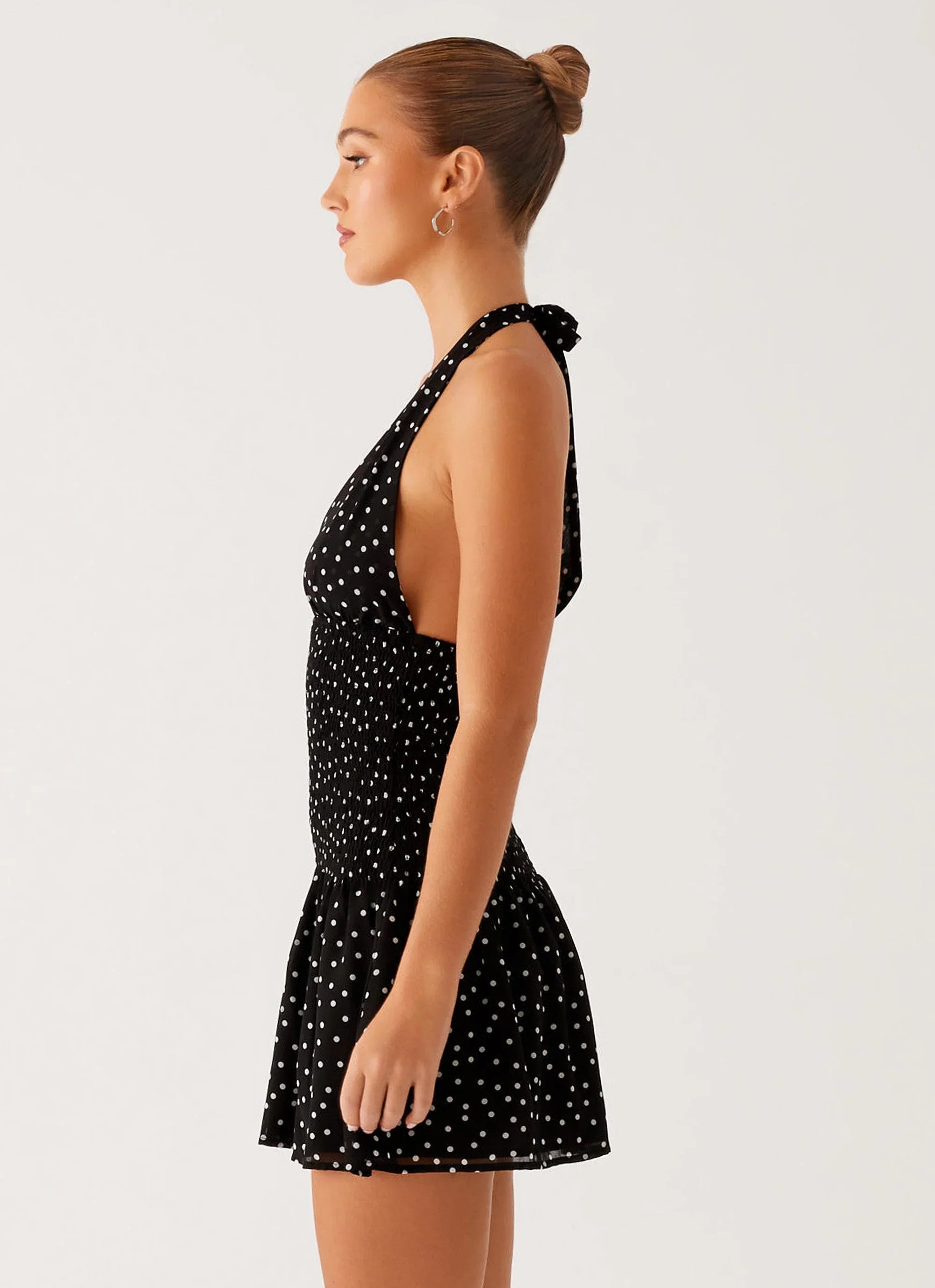 Holden Mini Dress - Black Polka Dot