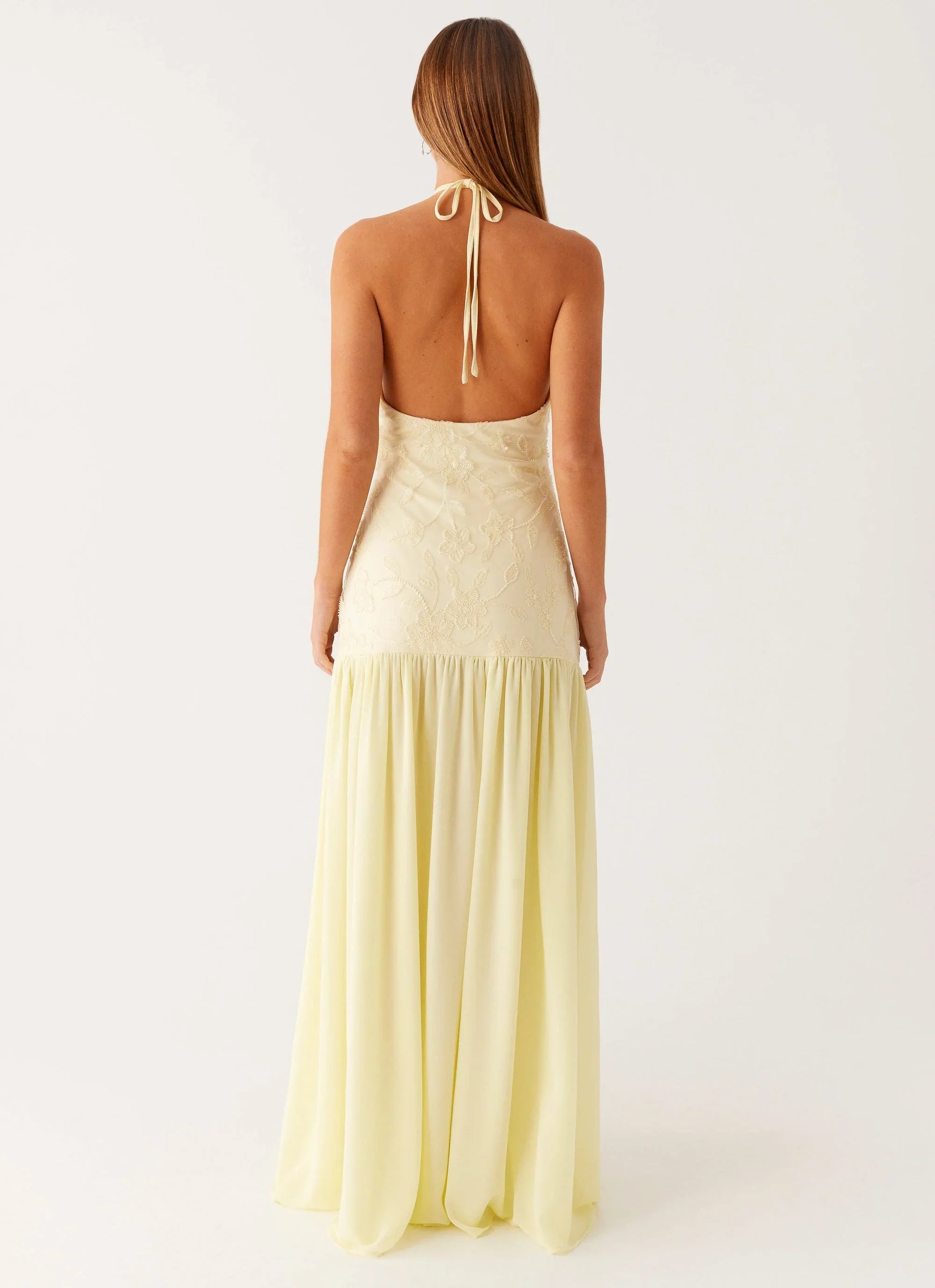 Janelle Beaded Maxi Dress - Yellow