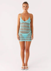 Ocean Whisper Mini Dress - Turquoise