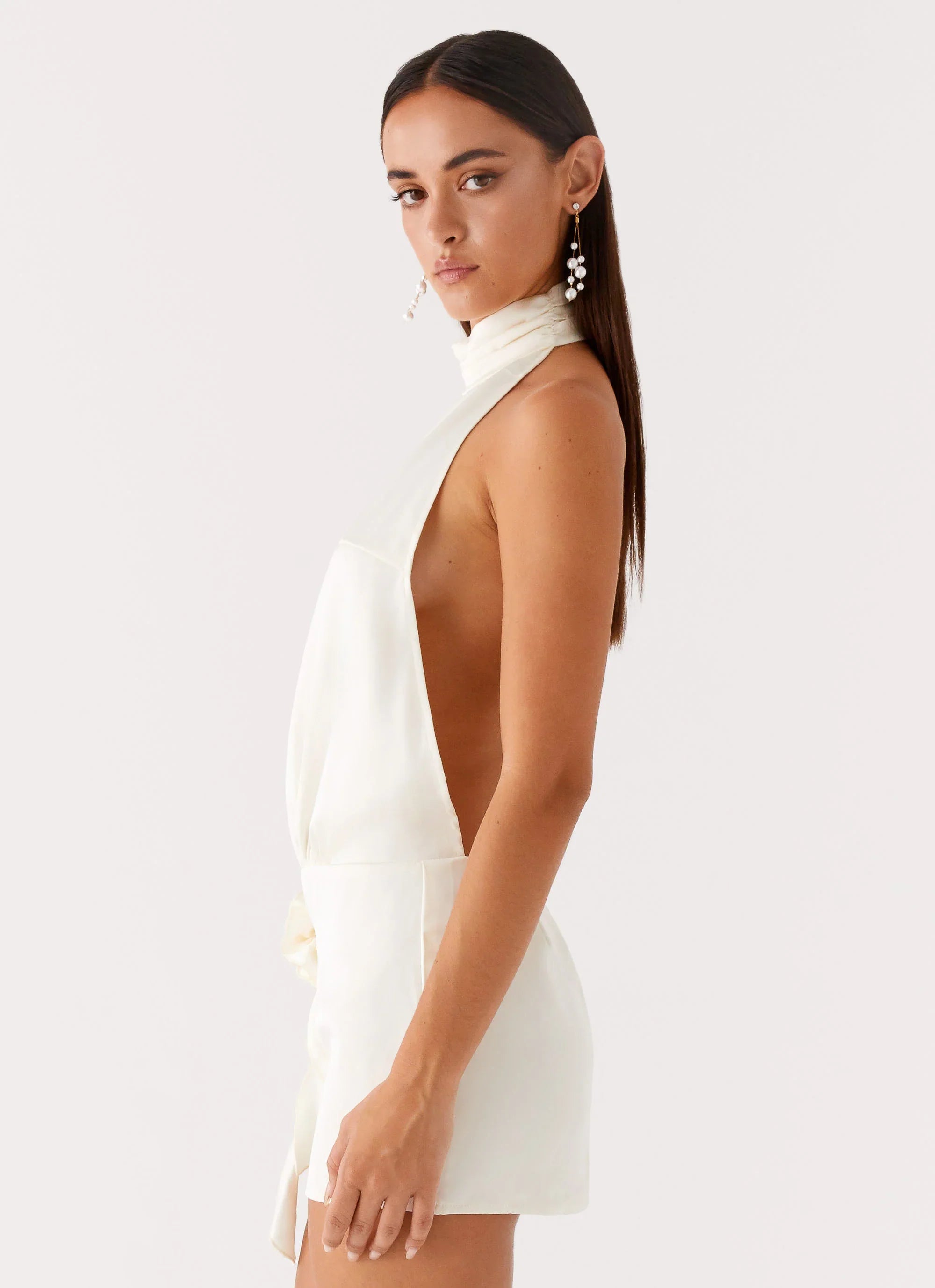 Birdie Halterneck Mini Dress - Ivory