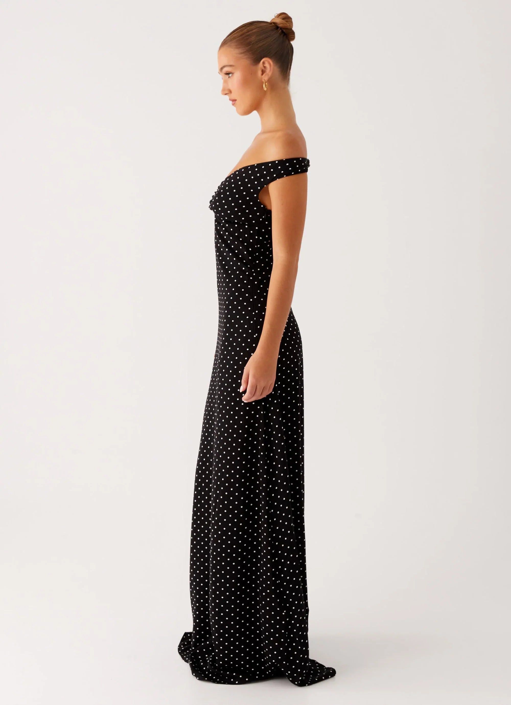 Melany Maxi Dress - Black Polka Dot