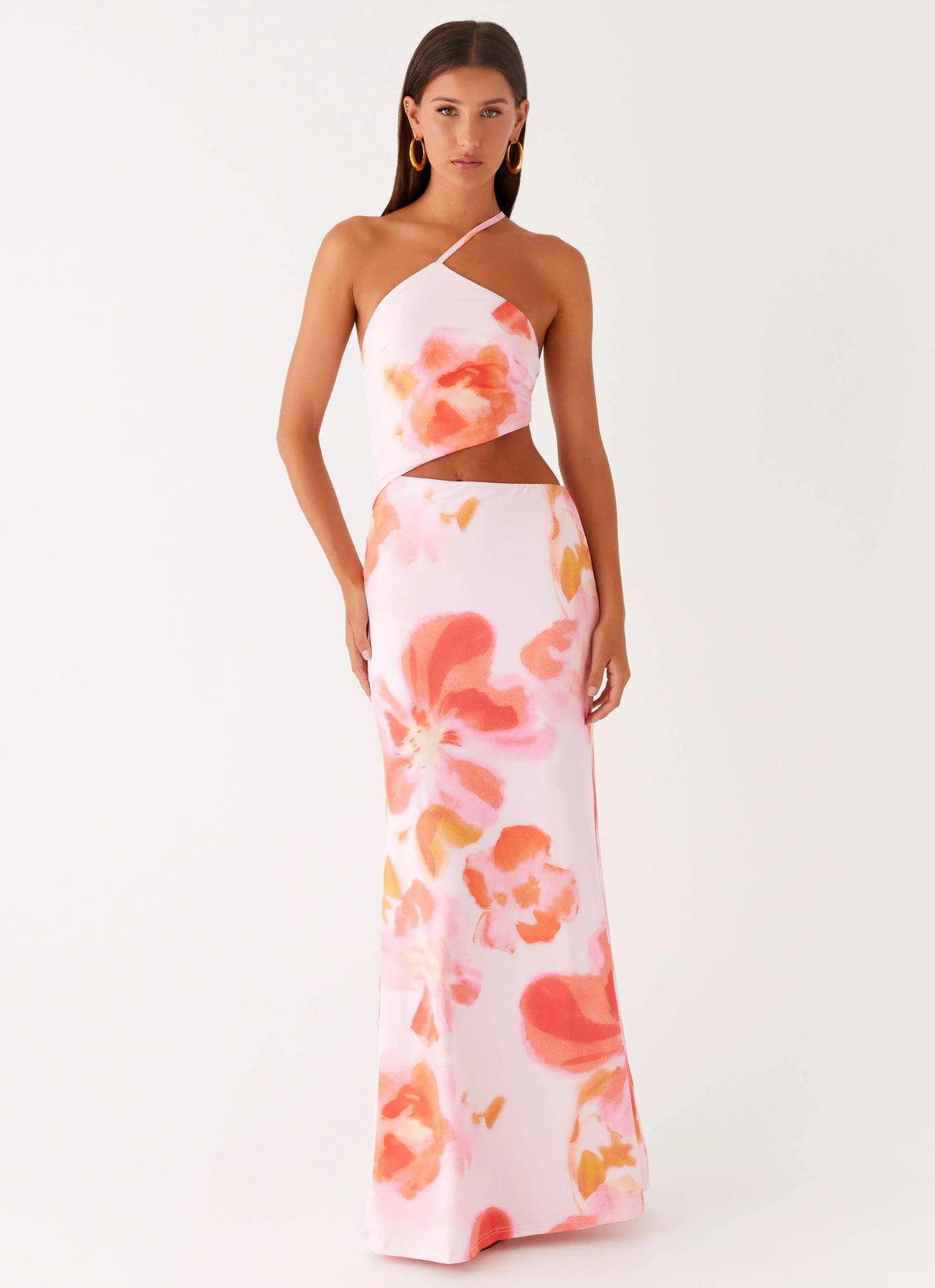 Riano Cut Out Maxi Dress - Blushing Blossom