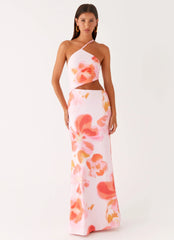 Riano Cut Out Maxi Dress - Blushing Blossom