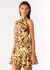 Zulla Backless Mini Dress - Laguna Print