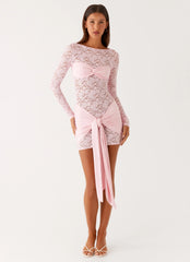 Consie Long Sleeve Mini Dress - Pink