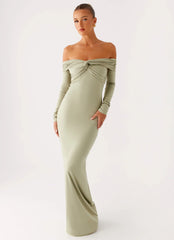Marla Long Sleeve Maxi Dress - Sage