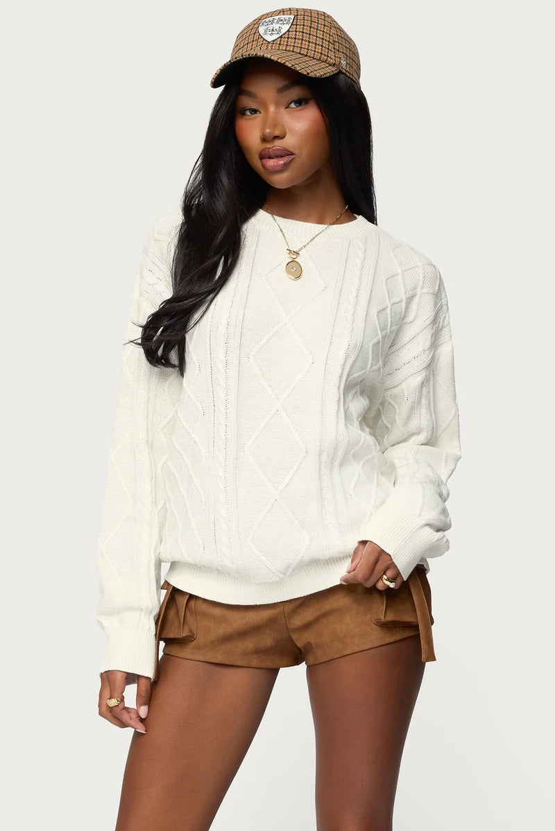 Jessy Cable Knit Oversized Sweater