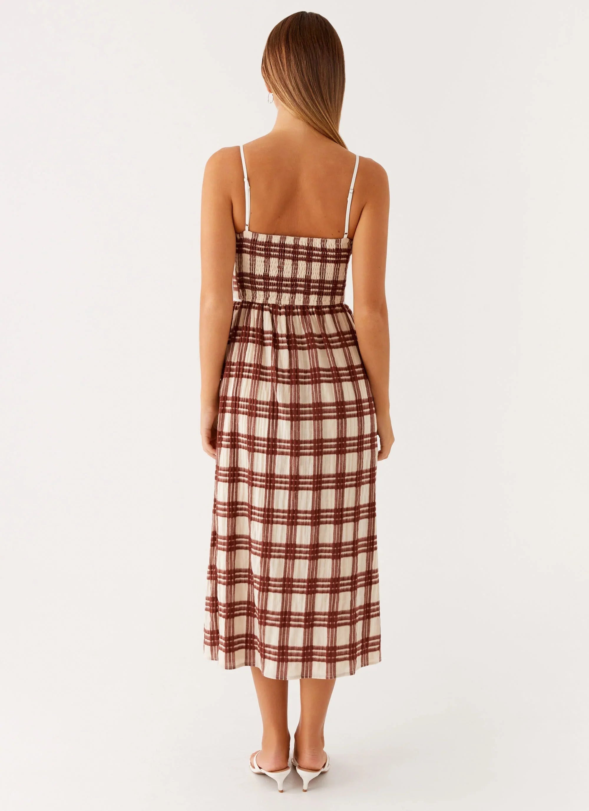Shyanne Midi Dress - Chocolate Check