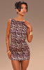 Leopard Print Cowl Back Mini Dress