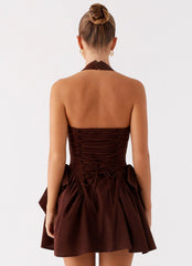 Avalo Mini Dress - Chocolate