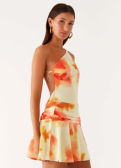 Meah Backless Mini Dress - Mimosa Blossom
