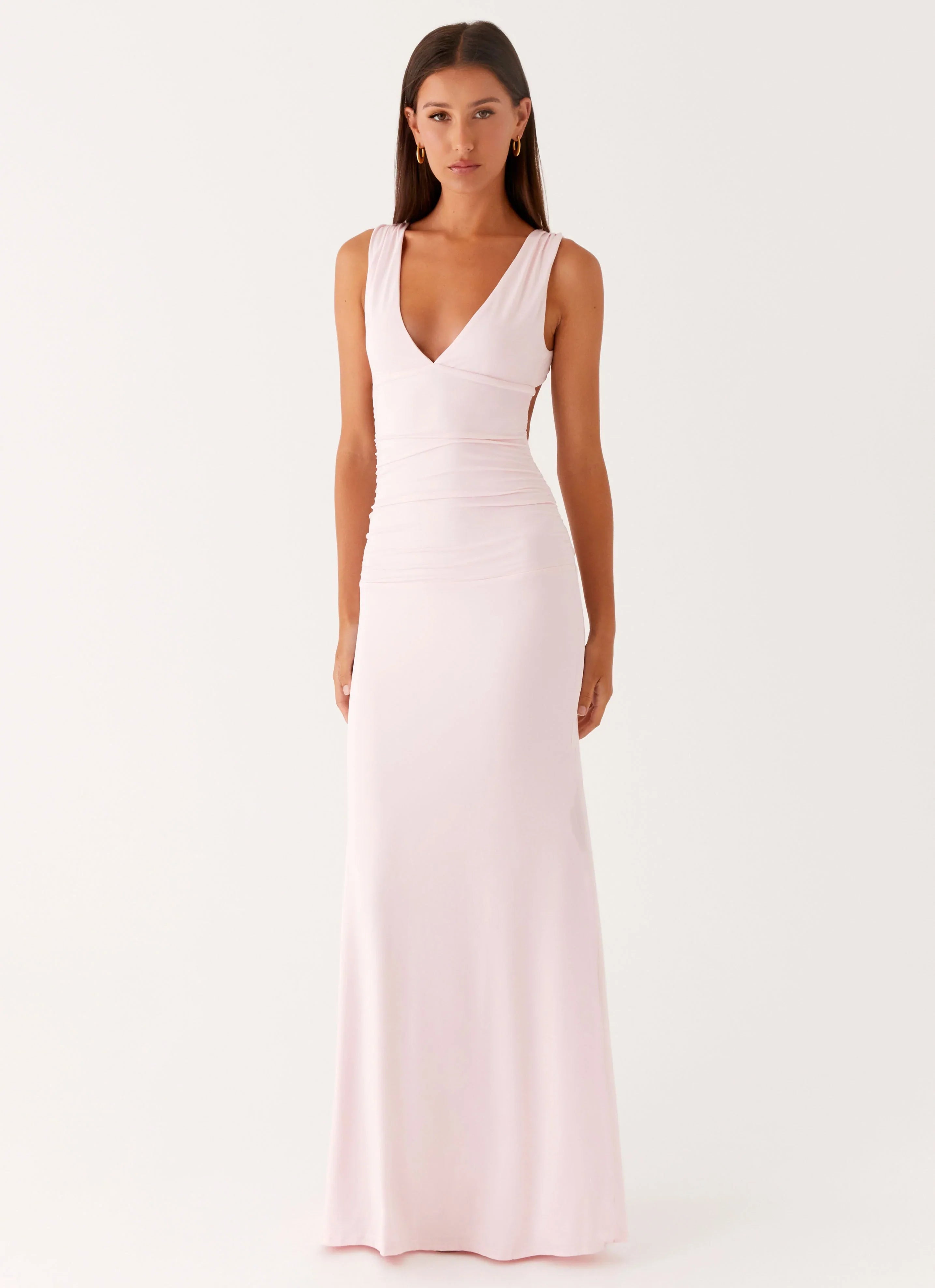 Cherry Sky Maxi Dress - Baby Pink