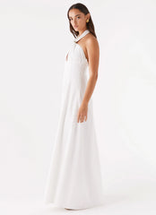 Maison Linen Maxi Dress - White
