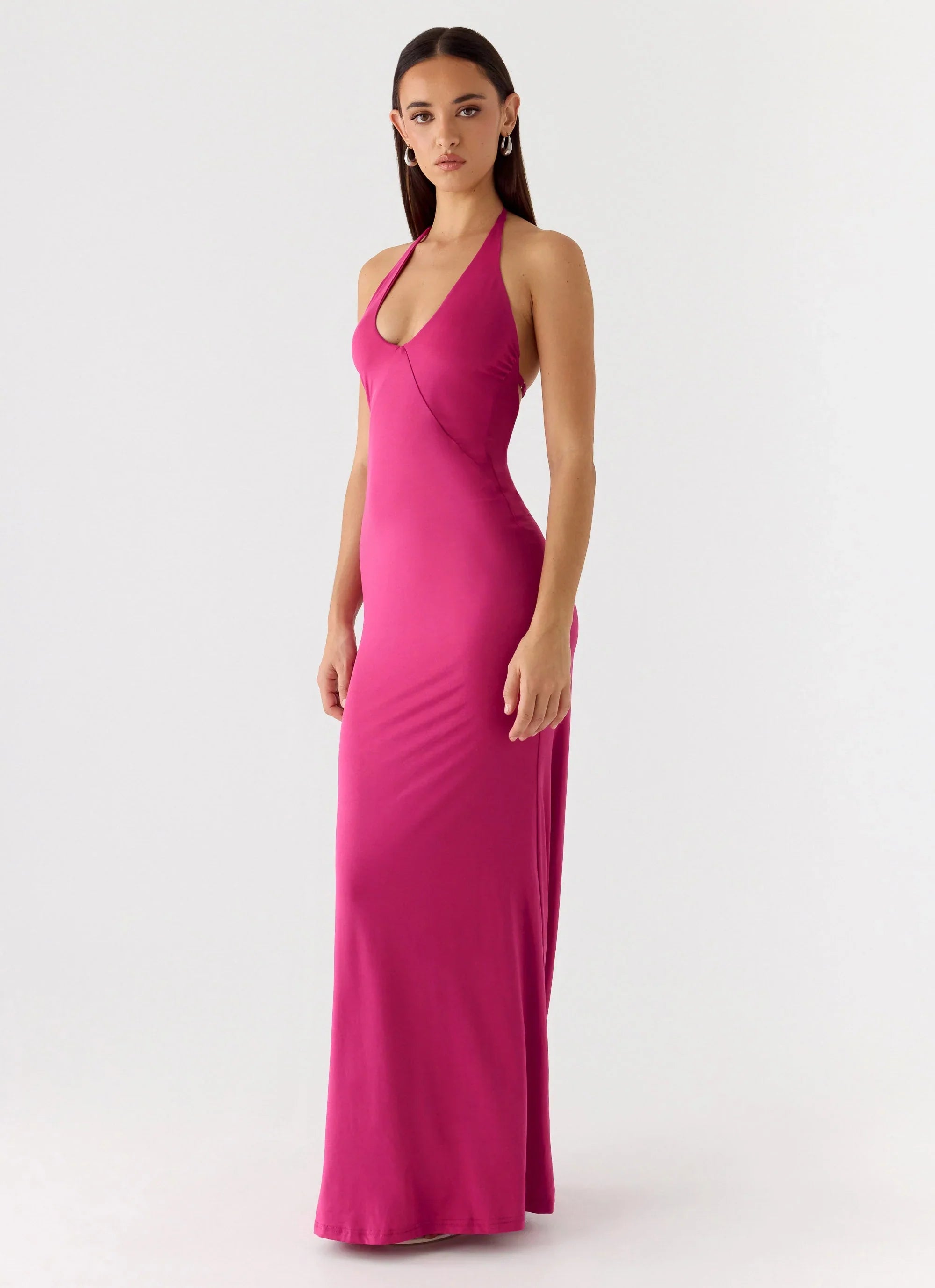 Have Your Attention Maxi Dress - Fuchsia