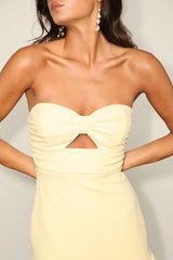Briar Light Yellow Strapless Cutout Mini Dress