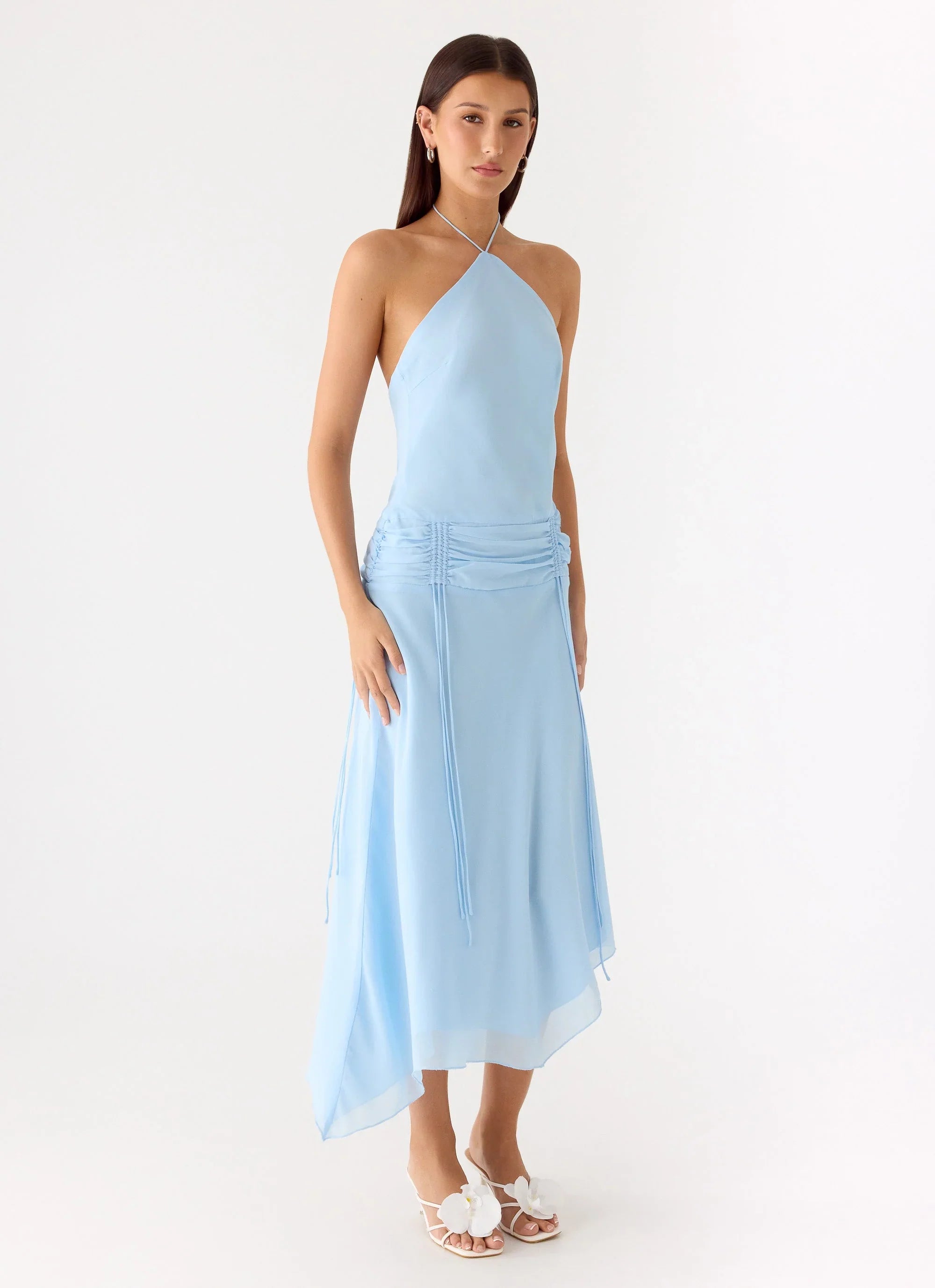 Becerra Chiffon Midi Dress - Blue