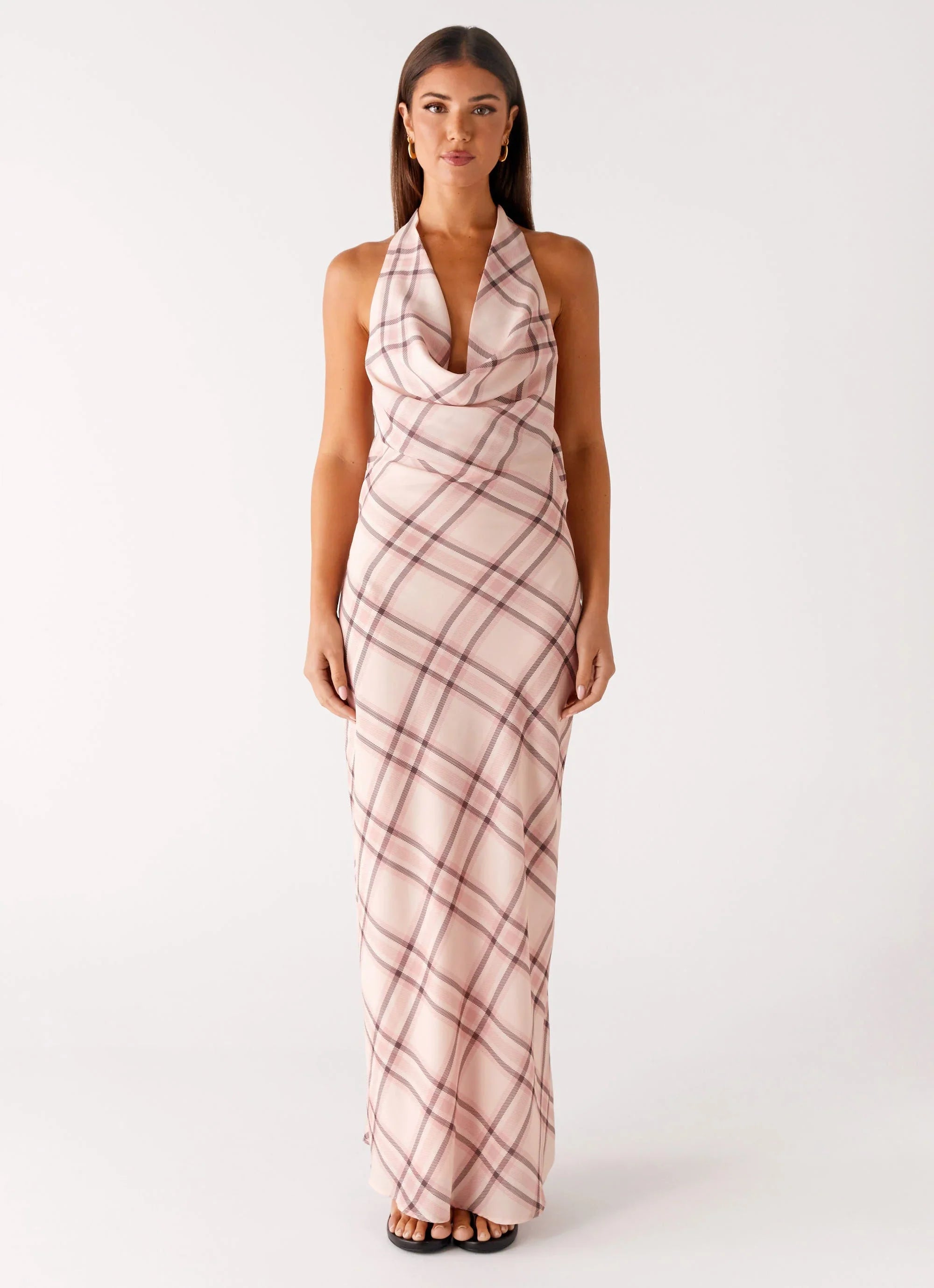 Muse Maxi Dress - Pink Check