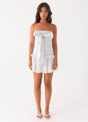 Izi Shirred Mini Dress - Sweet Daydream Print