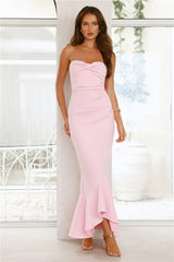 Luxe Reverie Strapless Maxi Dress Pink