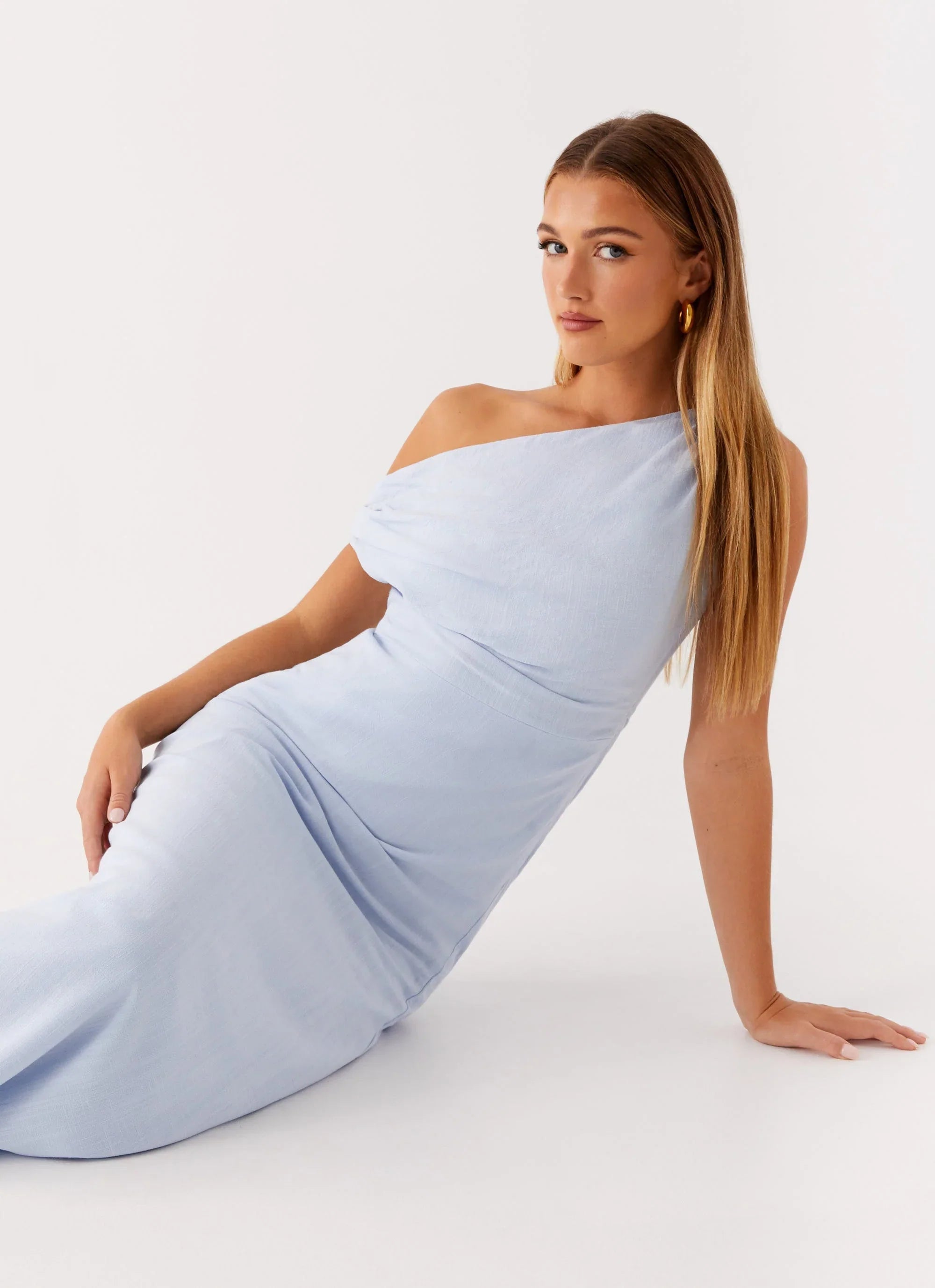 Lady Love Linen Maxi Dress - Blue