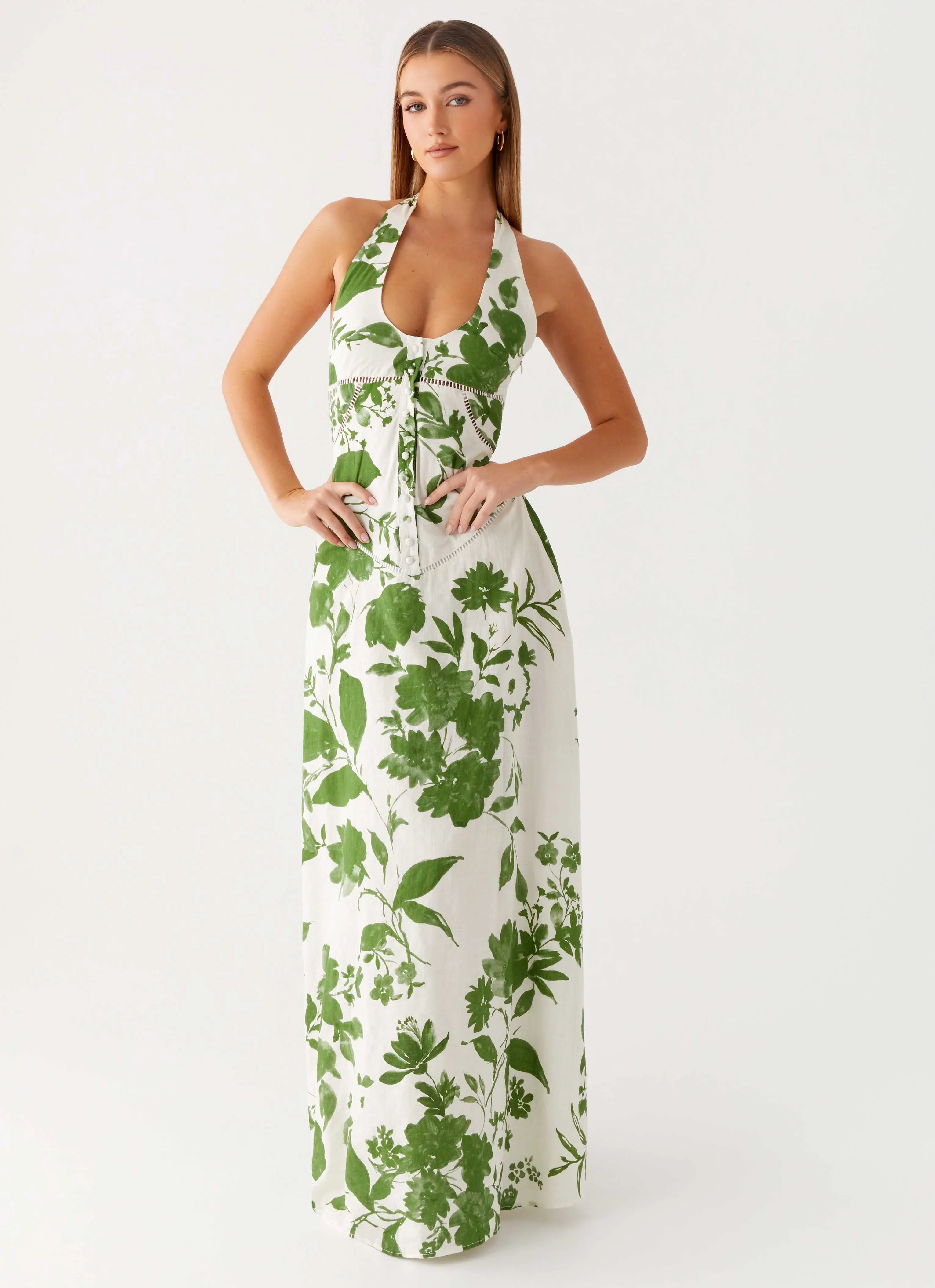 Ember Valley Maxi Dress - Verdant Bloom