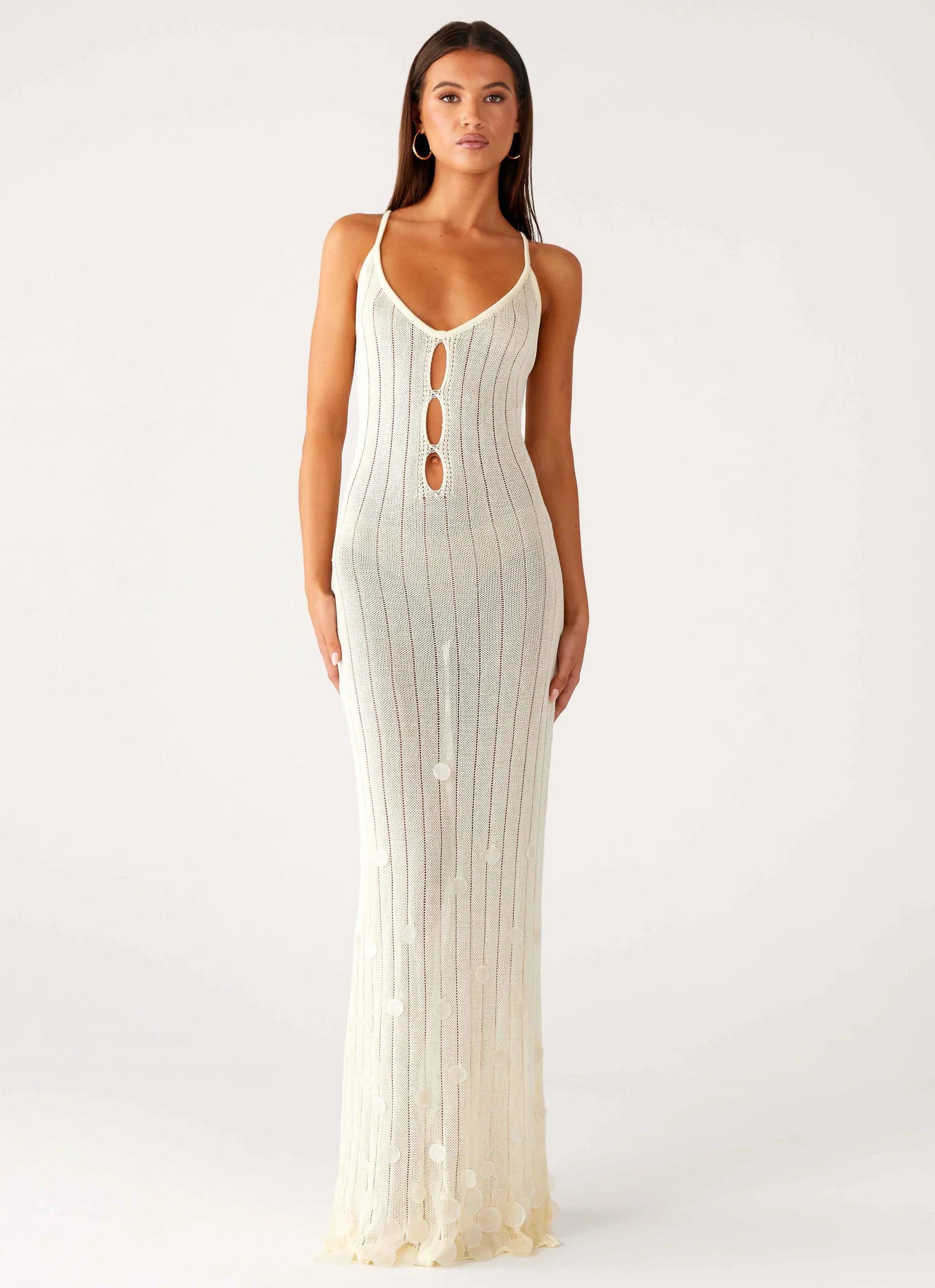 Siren Song Crochet Maxi Dress - Ivory