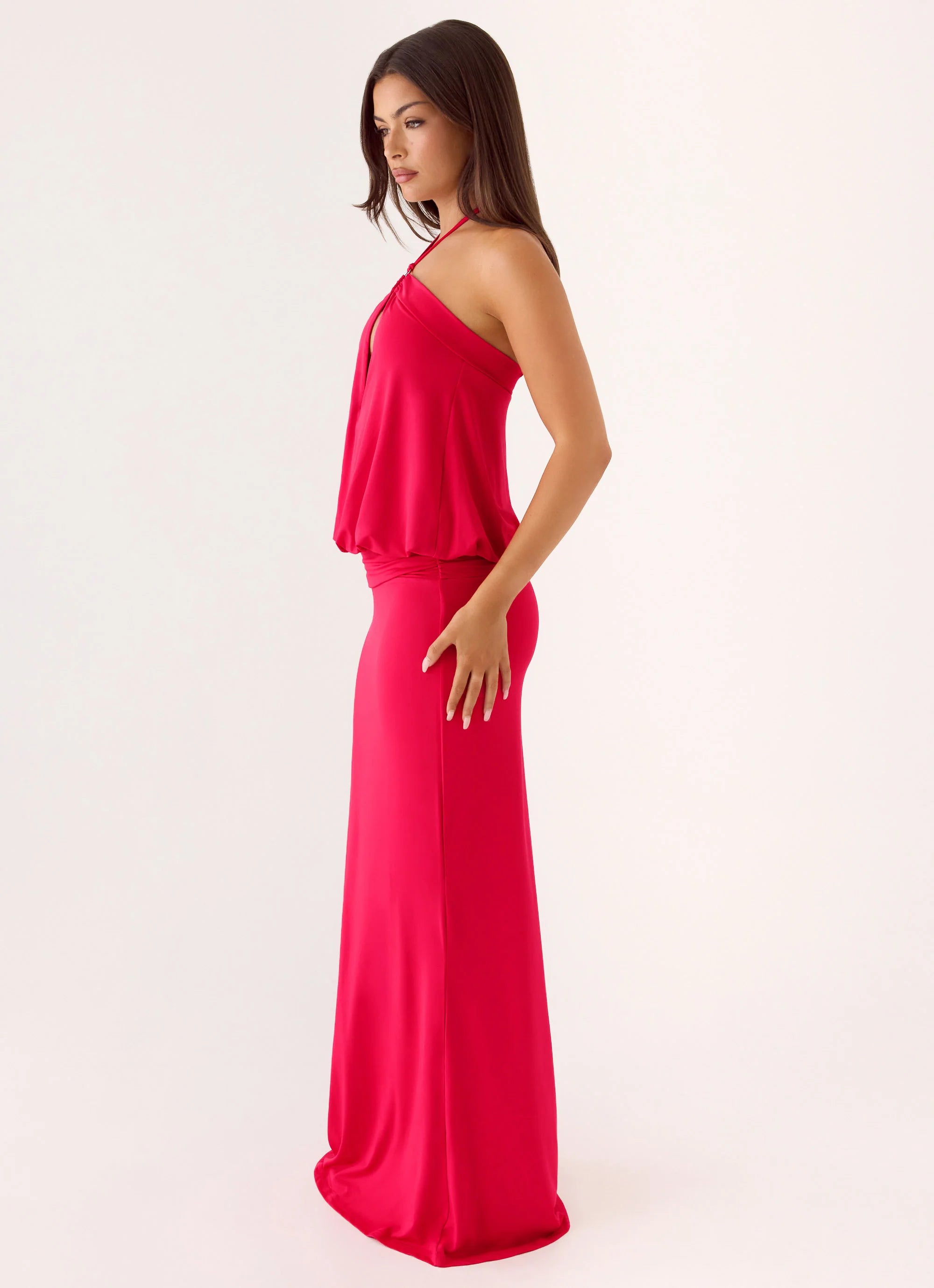 Telling You Maxi Dress - Red Magenta