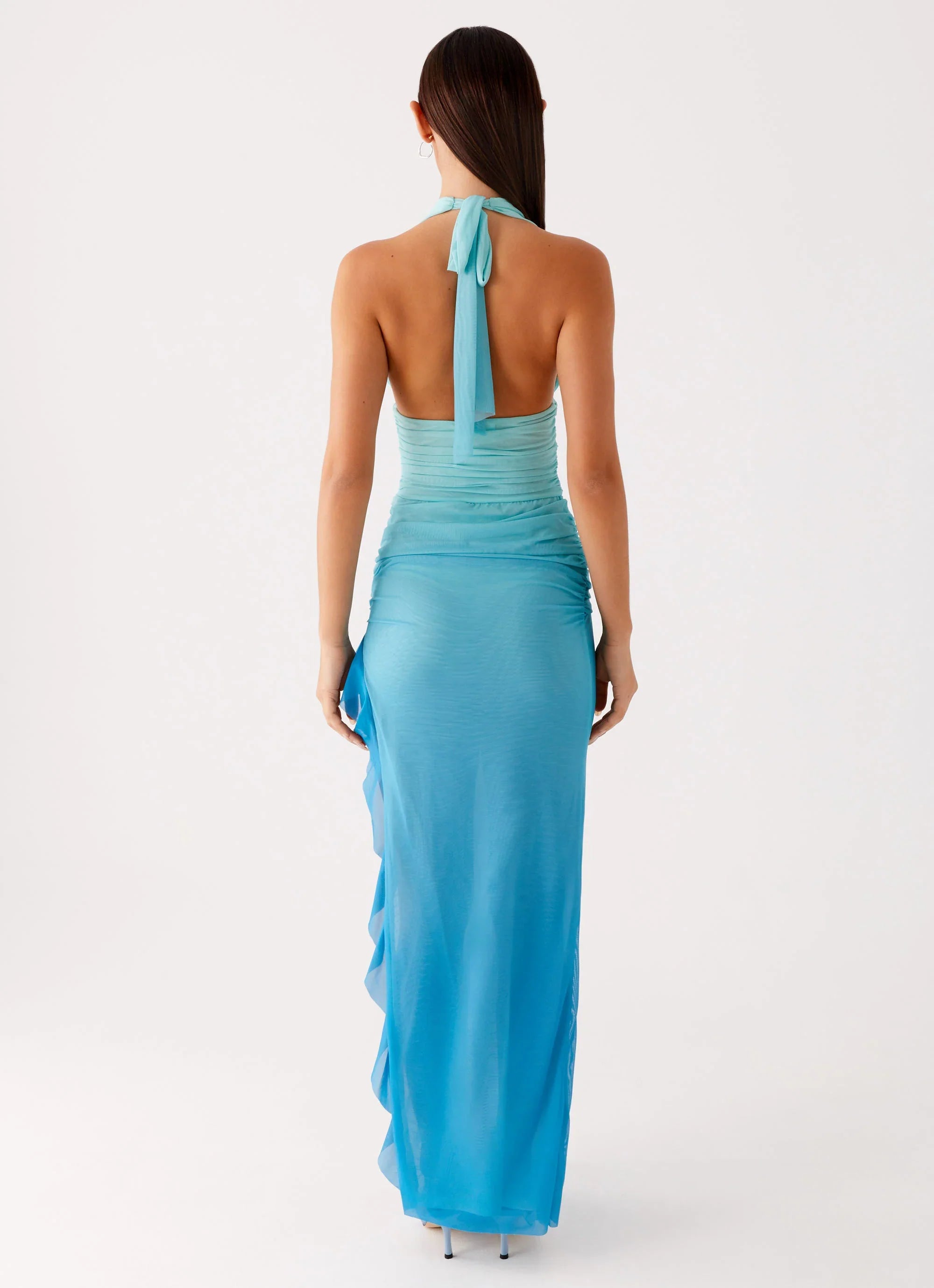 Moraya Halterneck Maxi Dress - Blue Gradient