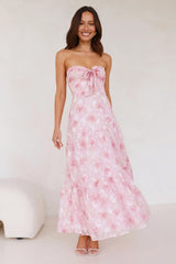 Queen Scenes Strapless Maxi Dress Pink