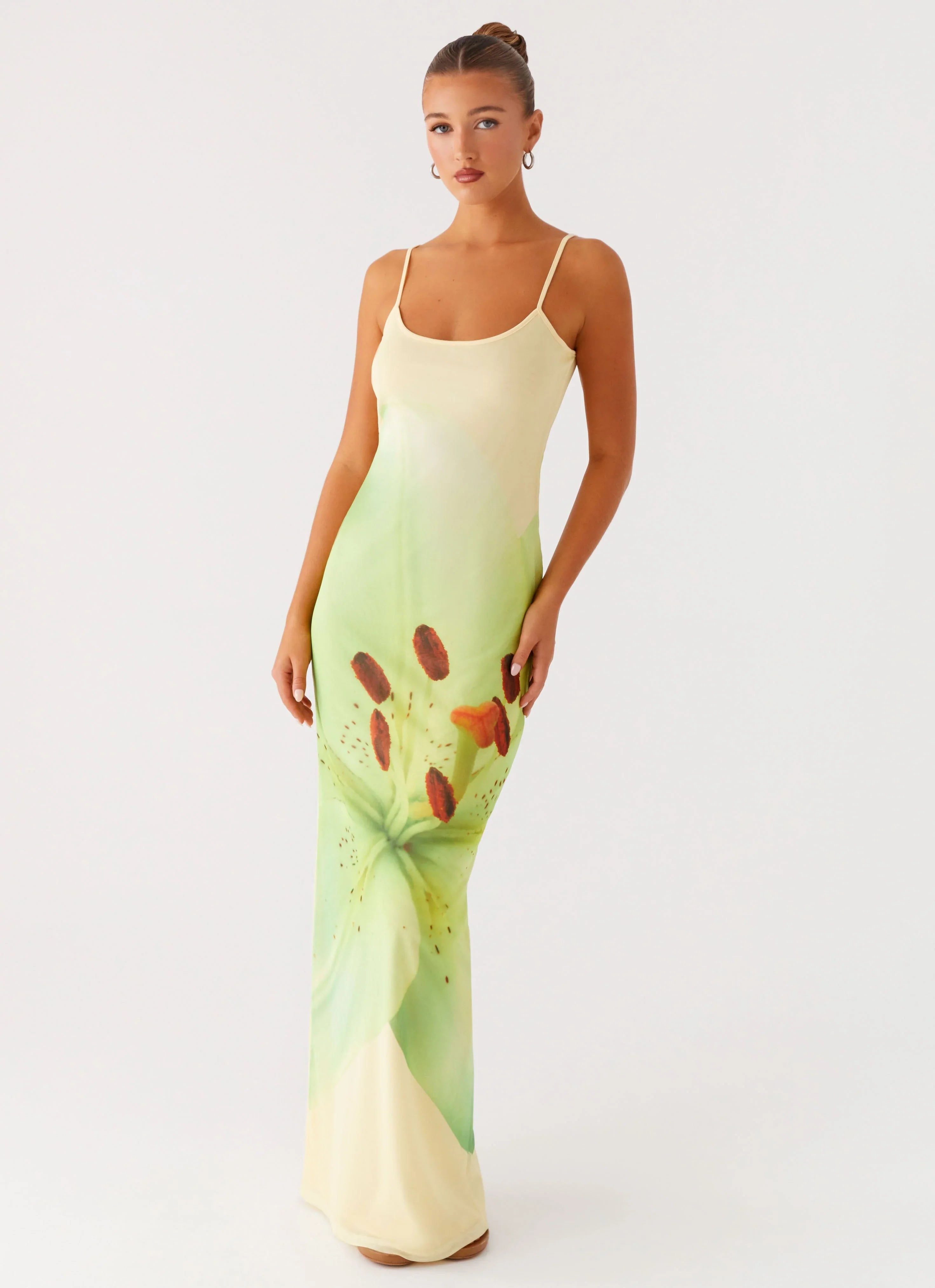 Bad News Mesh Maxi Dress - Yellow Lily